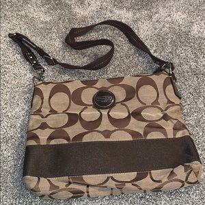 Brown/tan Coach satchel